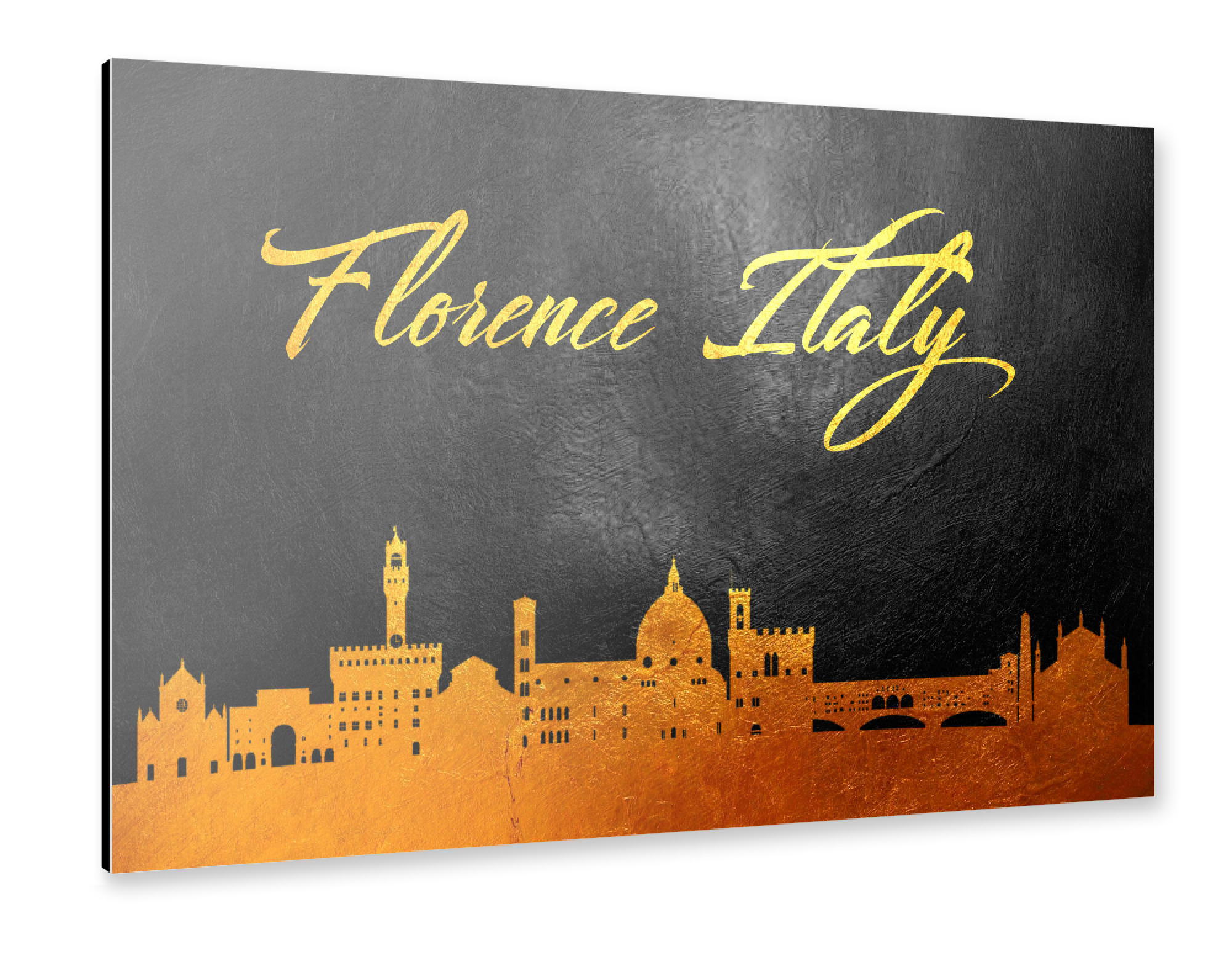 Alu-Dibond "Florence Italy Gold Skyline" 30x20 cm artboxONE
