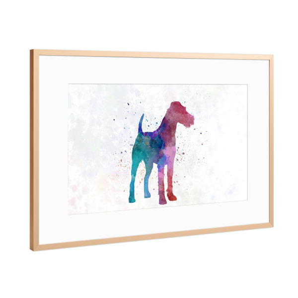 Poster mit Rahmen Kupfer "Irish Terrier in watercolor" artboxONE - Tiere,Abstrakt