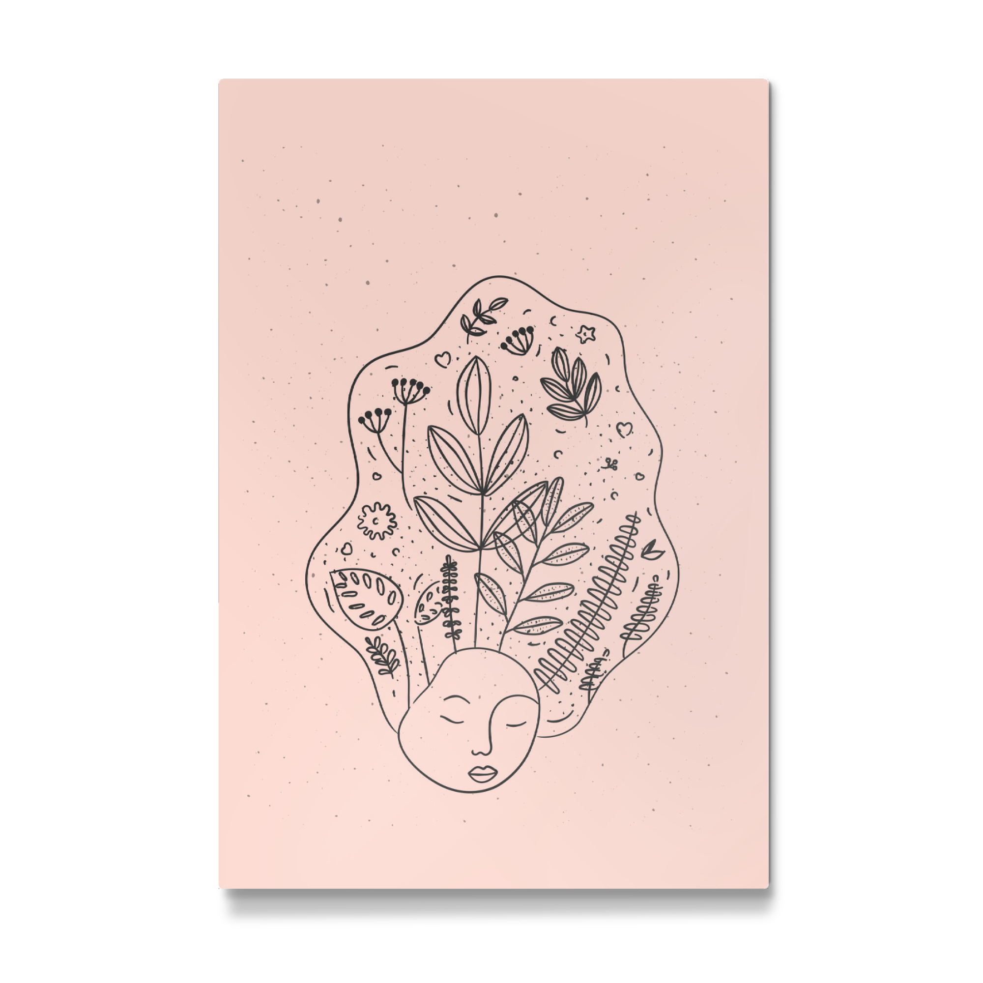 Galerie-Print "Floral art style woman head pink" 75x50 cm artboxONE