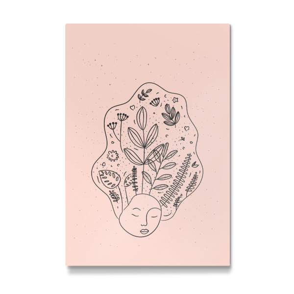 Galerie-Print "Floral art style woman head pink" 30x20 cm artboxONE
