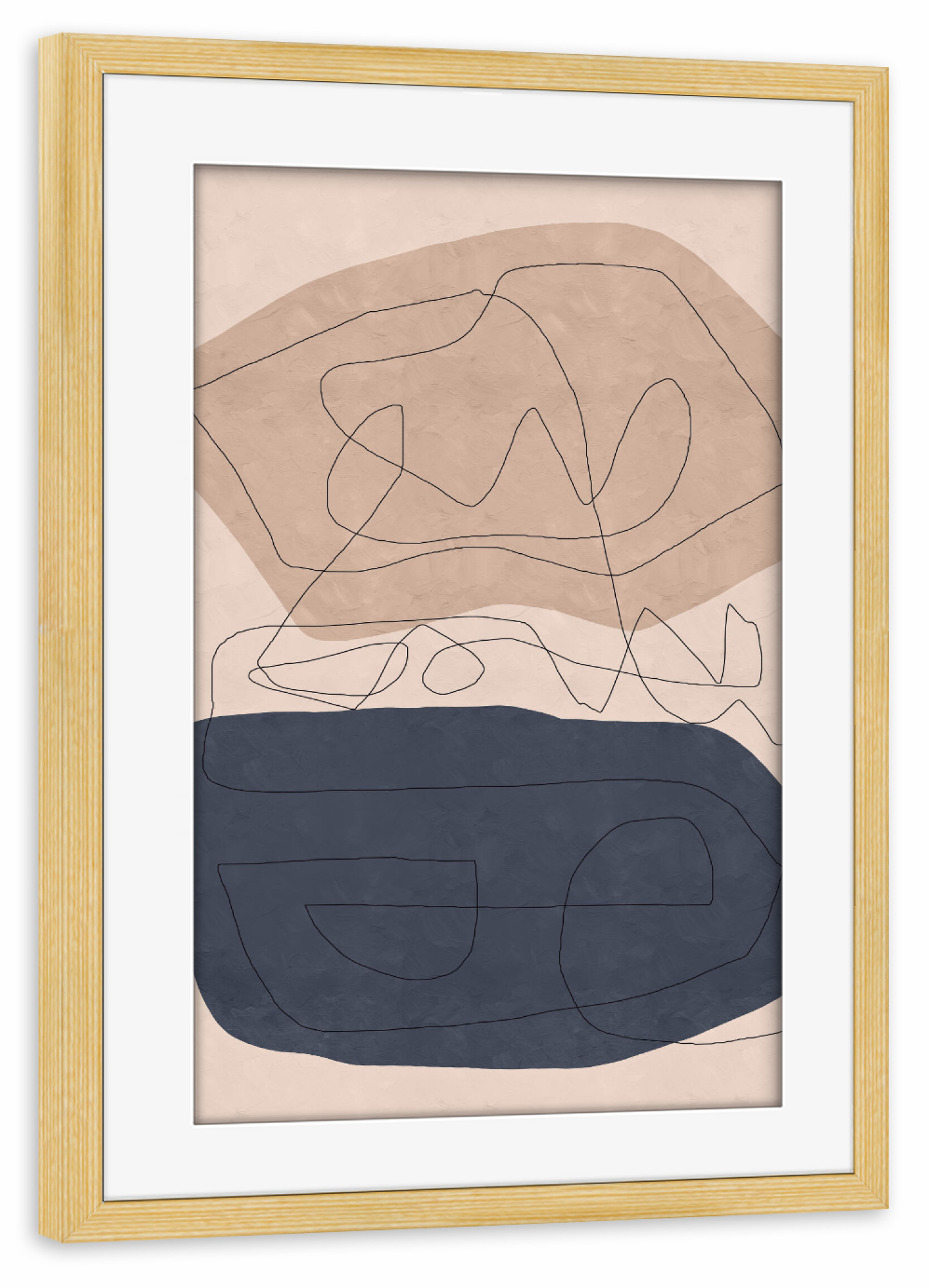 Poster mit Rahmen kiefer "Blue Shape" artboxONE - Abstrakt,Geometrie