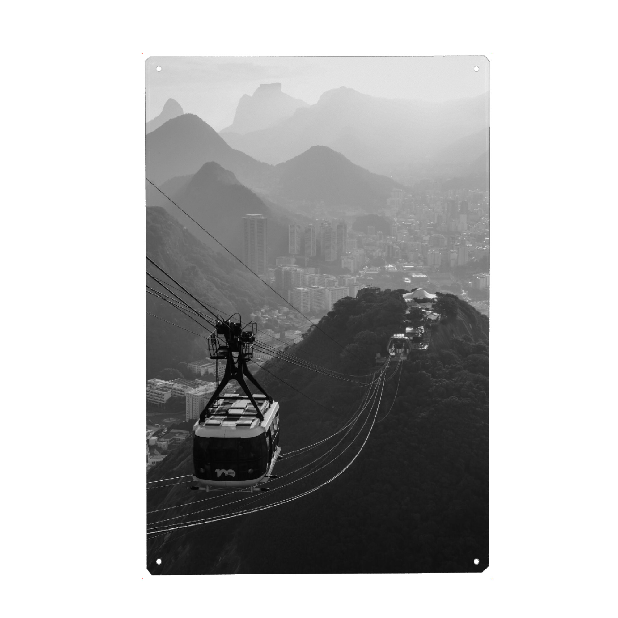 Metall Poster "Views from Sugar Loaf: city" artboxONE - Natur,Reise,Städte / Rio de Janeiro