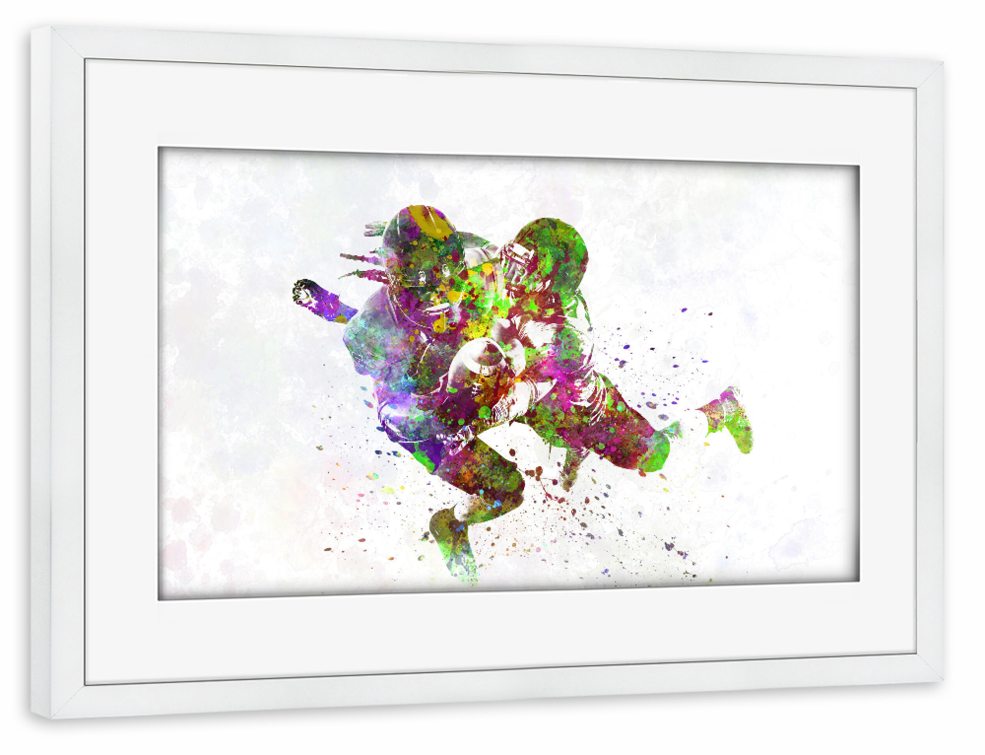 Poster mit Rahmen weiß "Multicolor american football" artboxONE - Abstrakt,Sport / Fußball