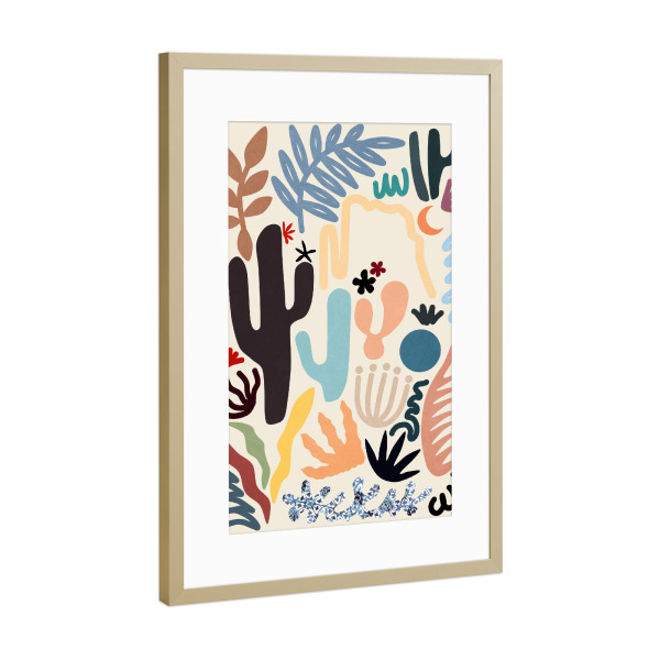 Poster mit Rahmen Gold "Desert Flora" artboxONE - Natur,Abstrakt