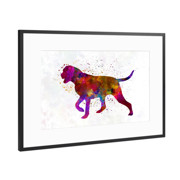 Poster mit Rahmen Schwarz (Metallic) "Portuguese Pointer in watercolor" artboxONE - Tiere,Abstrakt
