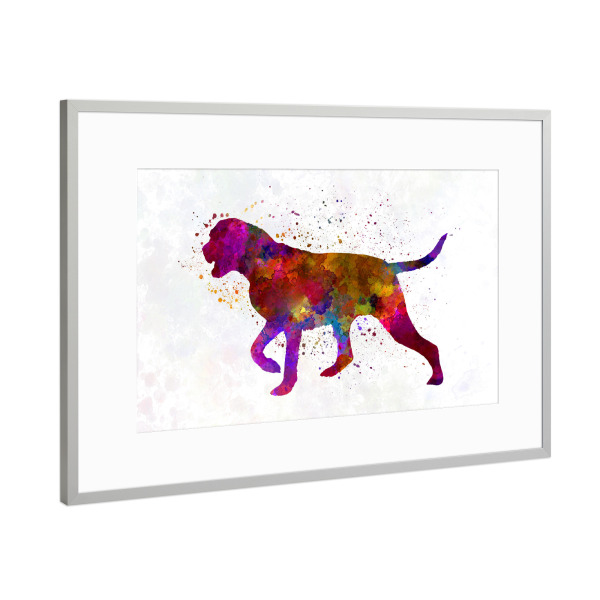 Poster mit Rahmen Silber "Portuguese Pointer in watercolor" artboxONE - Tiere,Abstrakt