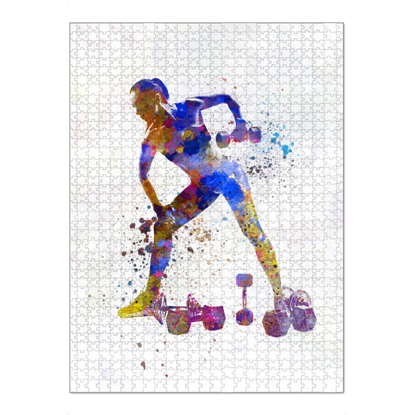 Puzzle Ravensburger "Fitness exercise in watercolor" artboxONE - Abstrakt,Sport