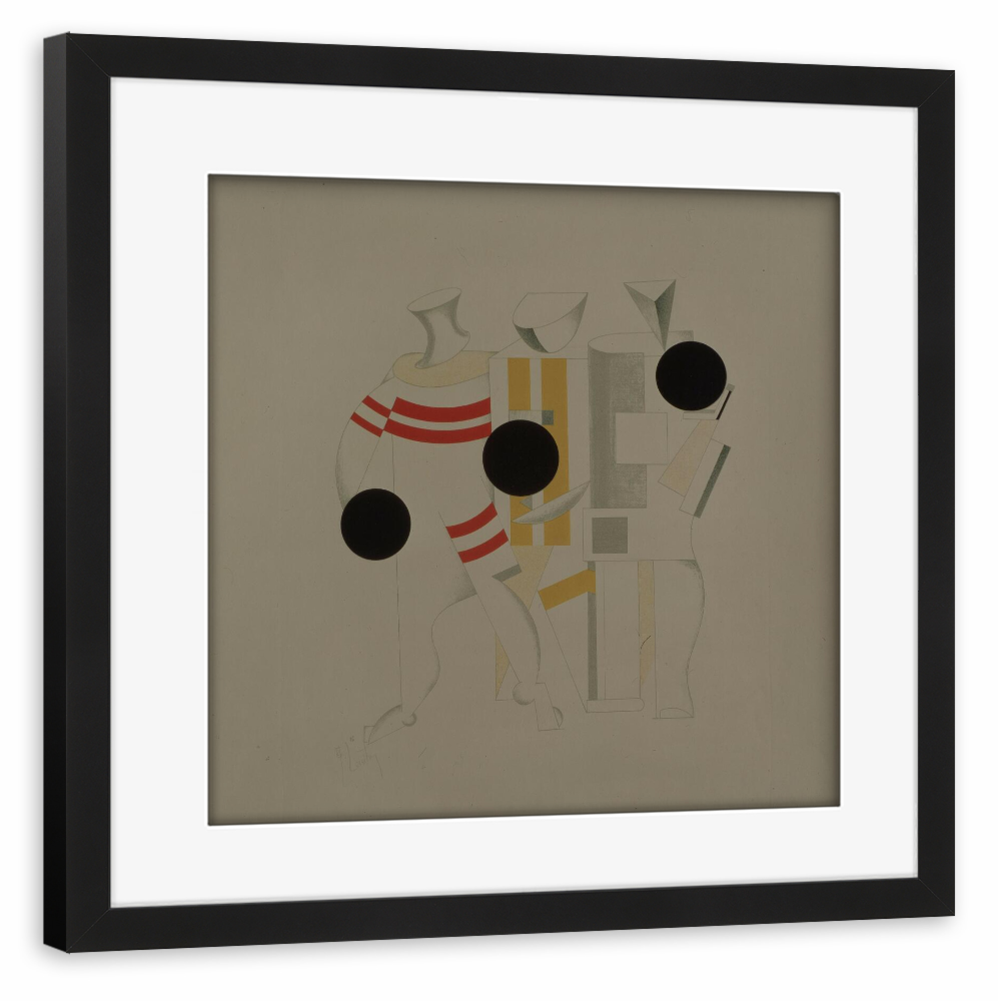 Poster mit Rahmen schwarz "El Lissitzky - Sportsmänner" artboxONE - Abstrakt,Geometrie