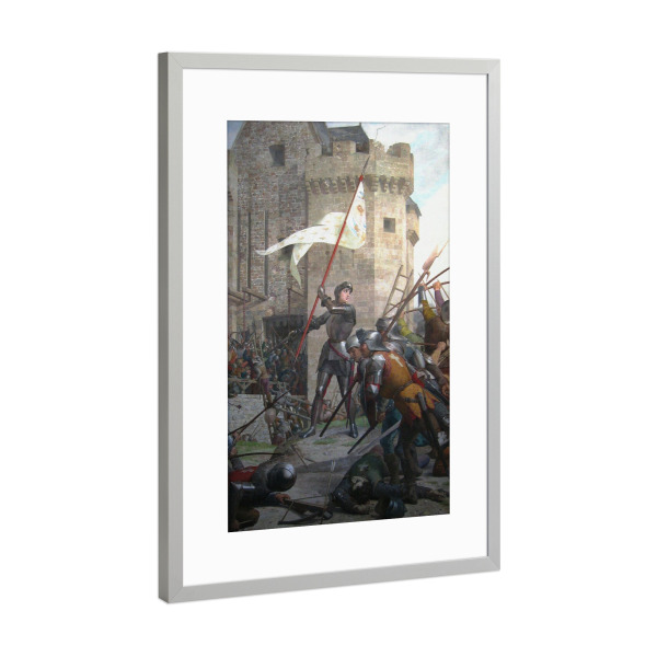 Poster mit Rahmen Silber "J. Eugène Lenepveu Jeanne d'Arc" artboxONE - Menschen