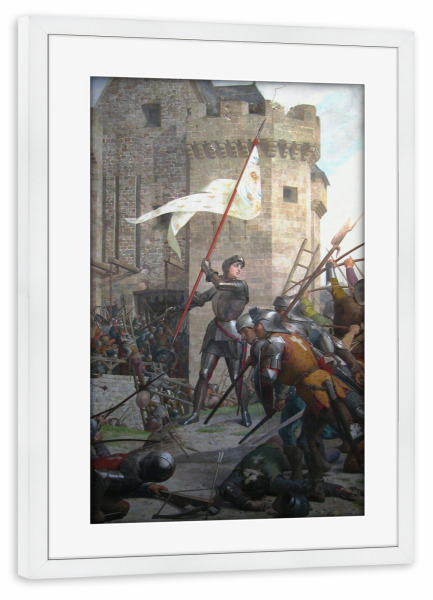 Poster mit Rahmen weiß "J. Eugène Lenepveu Jeanne d'Arc" artboxONE - Menschen