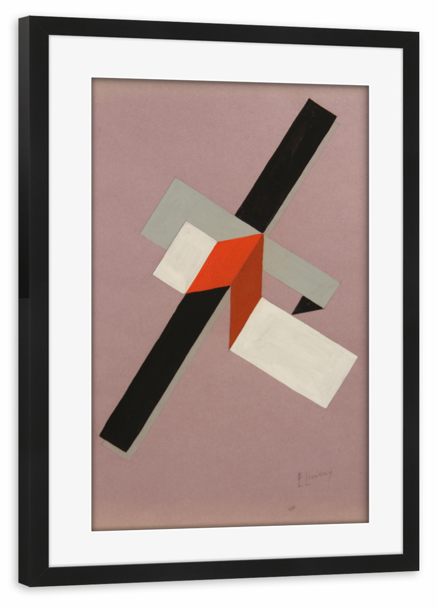 Poster mit Rahmen schwarz "El Lissitzky Proun | Proun" artboxONE - Abstrakt,Geometrie