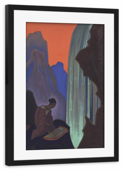 Poster mit Rahmen schwarz "N. Roerich - Lied des Wasserfalls" artboxONE - Natur,Reise