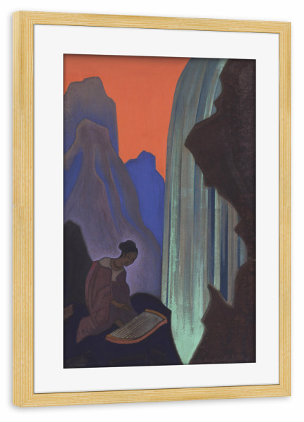 Poster mit Rahmen kiefer "N. Roerich - Lied des Wasserfalls" artboxONE - Natur,Reise