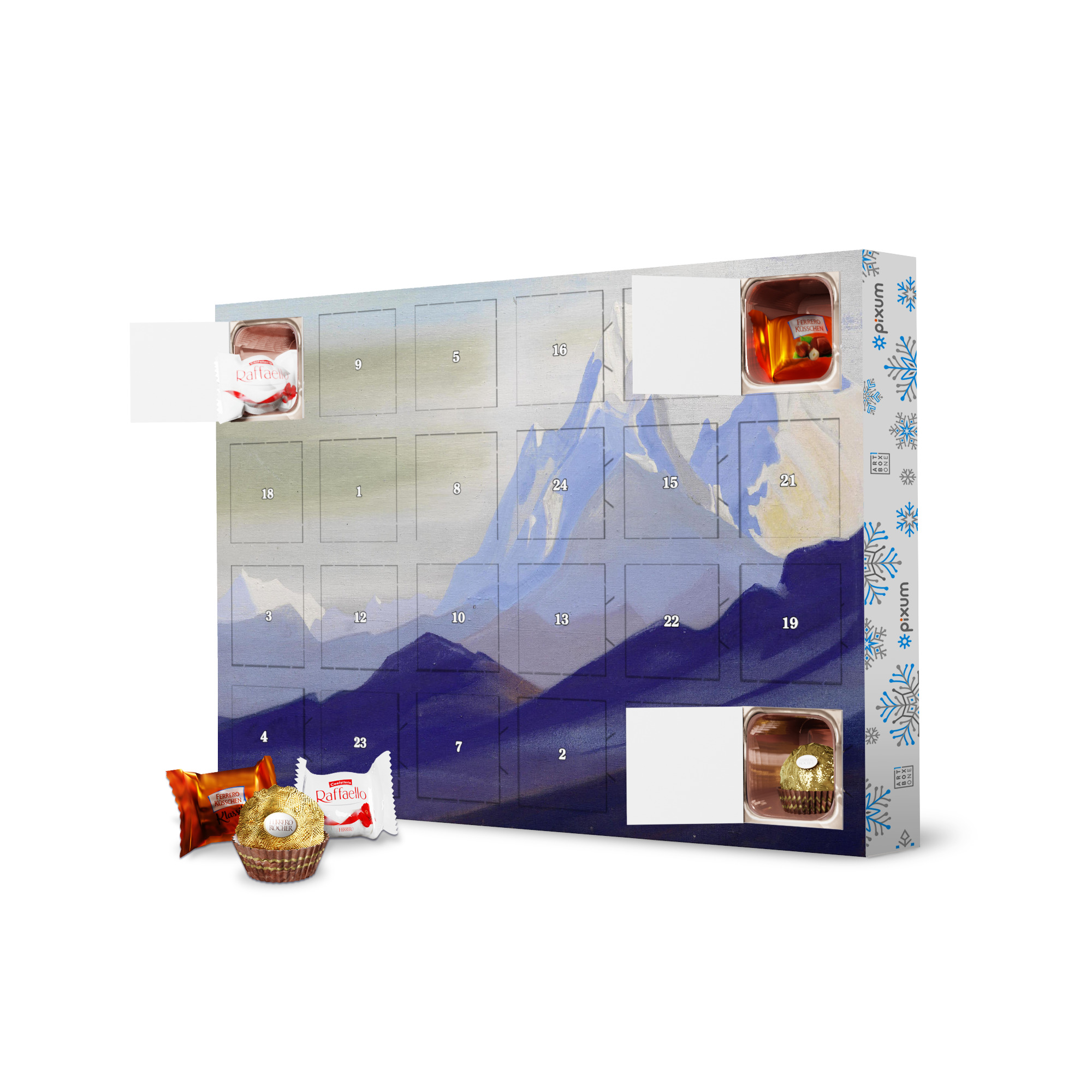 Adventskalender mit Ferrero Pralinen Nicholas Roerich - Himalaja artboxONE Adventskalender Natur