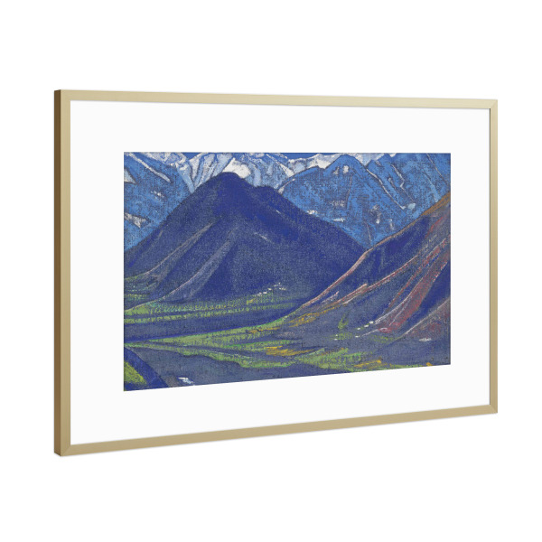 Poster mit Rahmen Gold "N. Roerich - Frühling in Kullu" artboxONE - Natur,Reise