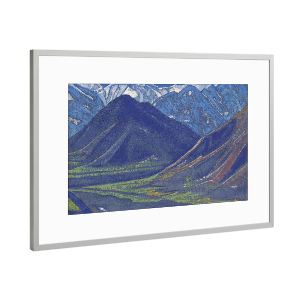 Poster mit Rahmen Silber "N. Roerich - Frühling in Kullu" artboxONE - Natur,Reise