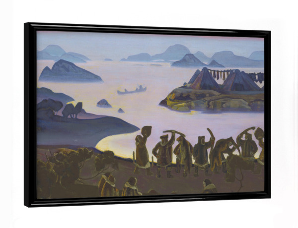 Poster mit schwarzem Rahmen "N. Roerich - Der Ruf der Sonne" artboxONE - Natur,Reise,Tiere