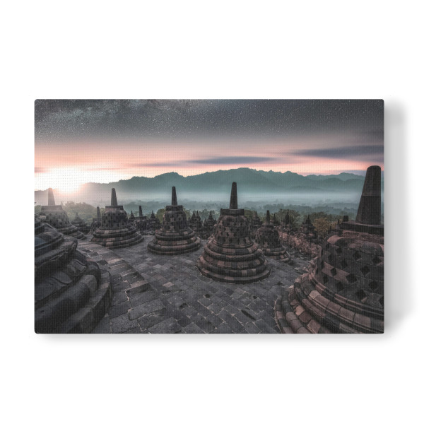 Leinwandbild "Borobudur Sunrise" artboxONE - Städte,Reise,Architektur,Reise / Länder