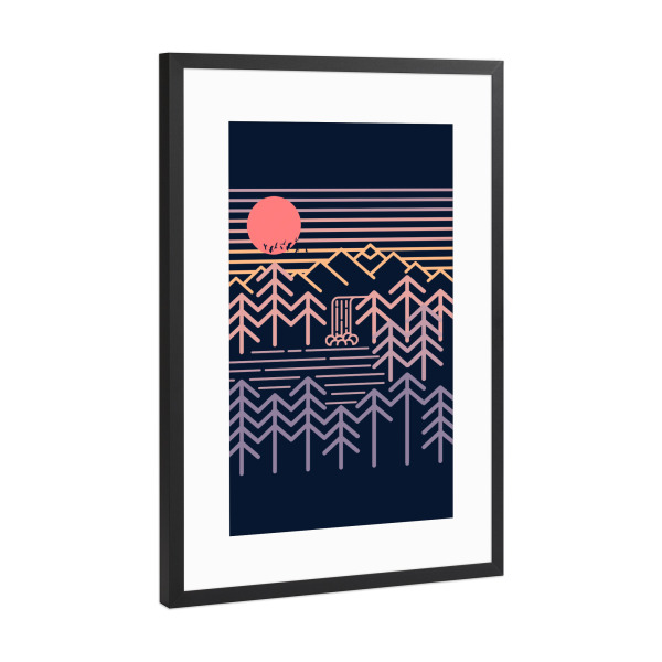 Poster mit Rahmen Schwarz (Metallic) "Sunset Days" artboxONE - Natur