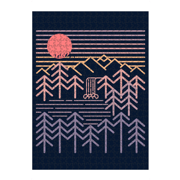 artboxONE Puzzle "Sunset Days" artboxONE - Natur - Geometric,Nature,Great outdoors,Sunset,Sun,Lineart,Minimal,Abstract,Abstrakt,Geometrie