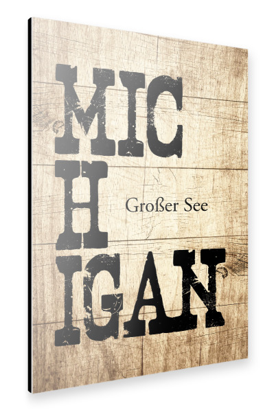 Alu-Dibond "Michigan Schild" 30x20 cm artboxONE