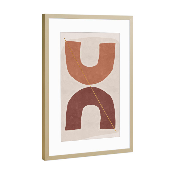 Poster mit Rahmen Gold "Geo Abstract" artboxONE - Abstrakt,Geometrie - Abstract,Geometric,Flower,Leaf,Shape,Modern,New,Abstrakt,Geometrie,Formen