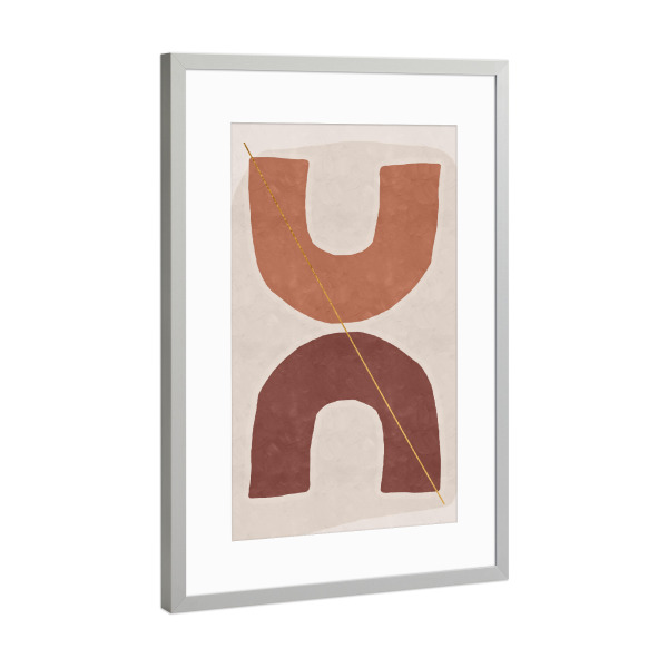 Poster mit Rahmen Silber "Geo Abstract" artboxONE - Abstrakt,Geometrie - Abstract,Geometric,Flower,Leaf,Shape,Modern,New,Abstrakt,Geometrie,Formen