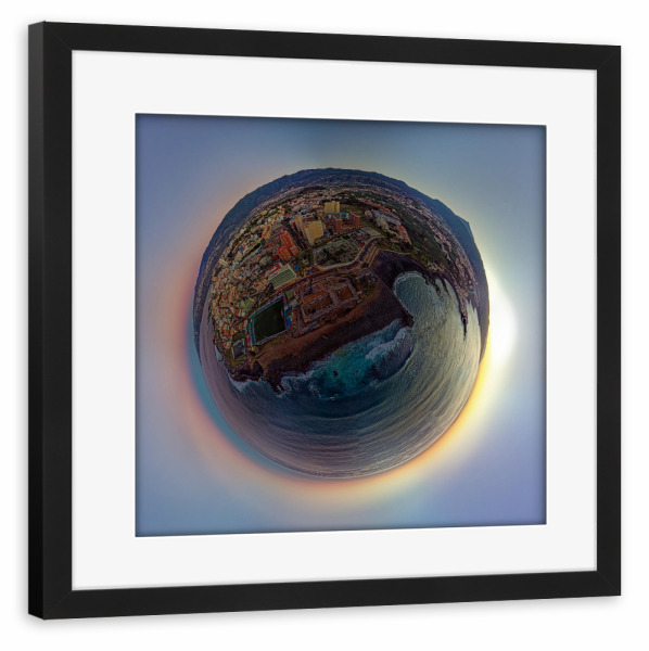 Poster mit Rahmen schwarz "Teneriffa-Puerto d l Cruz; Abend" artboxONE - Städte,Natur,Reise,Architektur,Reise / Strand und Meer
