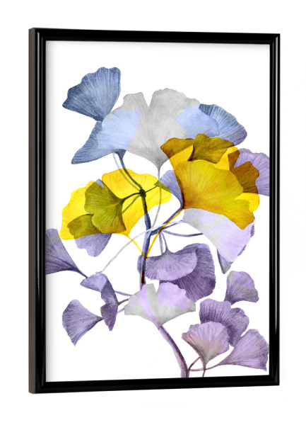 Poster mit schwarzem Rahmen "Ginko pastel" artboxONE - Natur,Floral