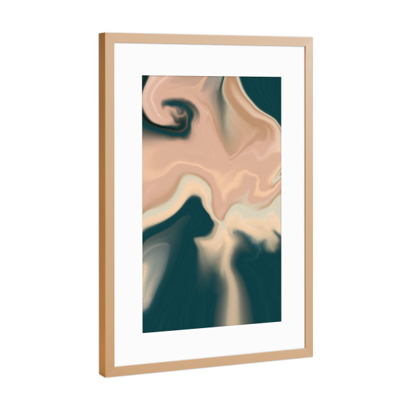 Poster mit Rahmen Kupfer "Pink And Green Agate Pattern" artboxONE - Fashion,Marmor,Festivals,Galaxy - Pink,Agate,Green,Marble