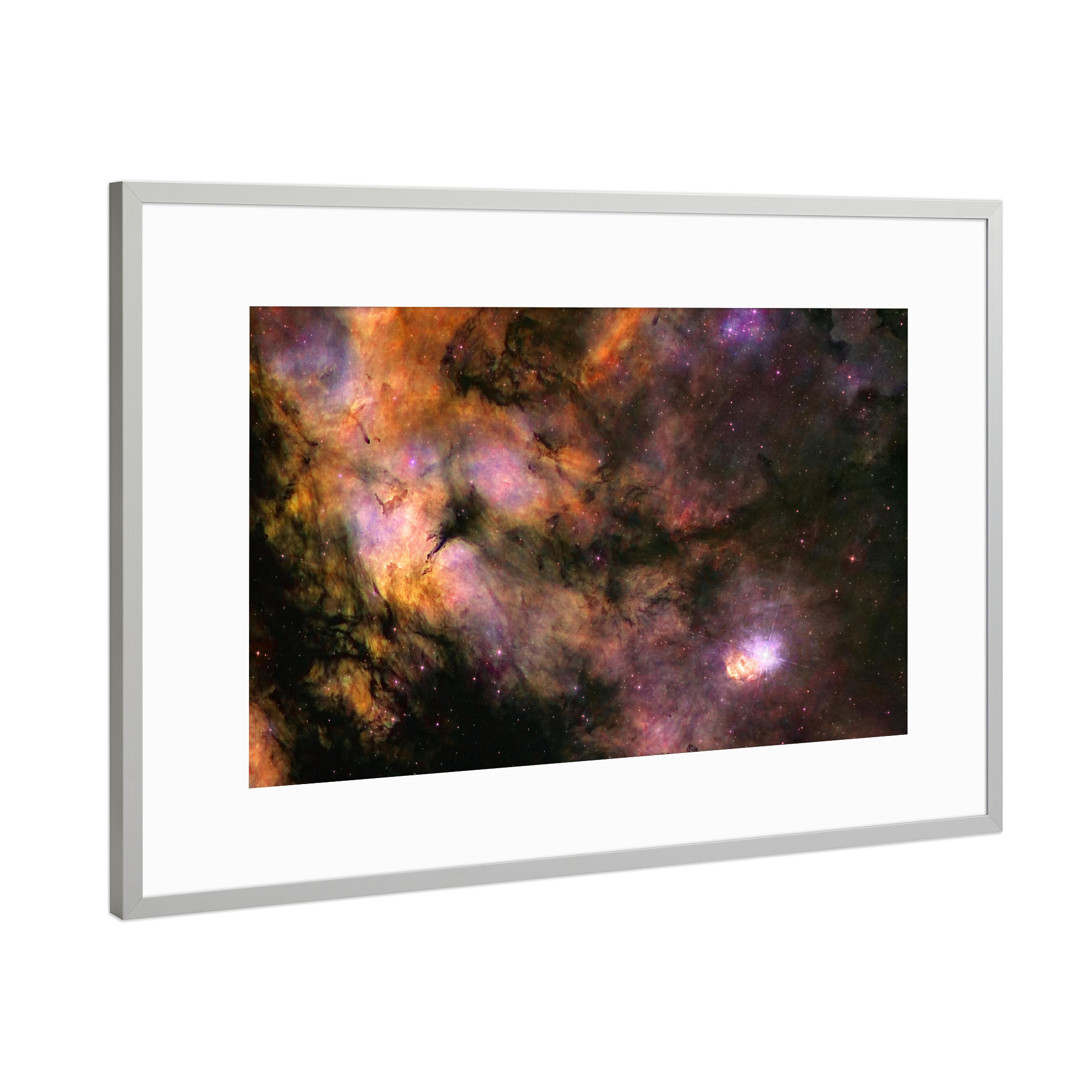 Poster mit Rahmen Silber "Sadr Nebula" artboxONE - Natur,Galaxy