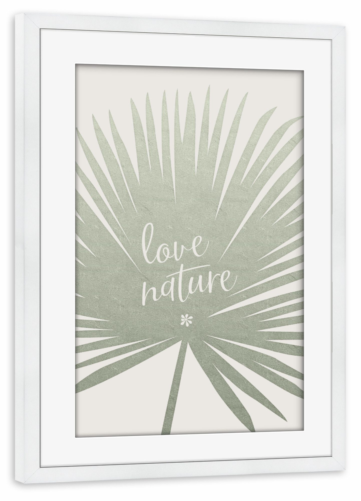 Poster mit Rahmen weiß "Liebe die Natur" artboxONE - Typografie,Natur,Floral