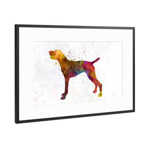 Poster mit Rahmen Schwarz (Metallic) "German Shorthaired Pointer dog" artboxONE - Tiere,Abstrakt