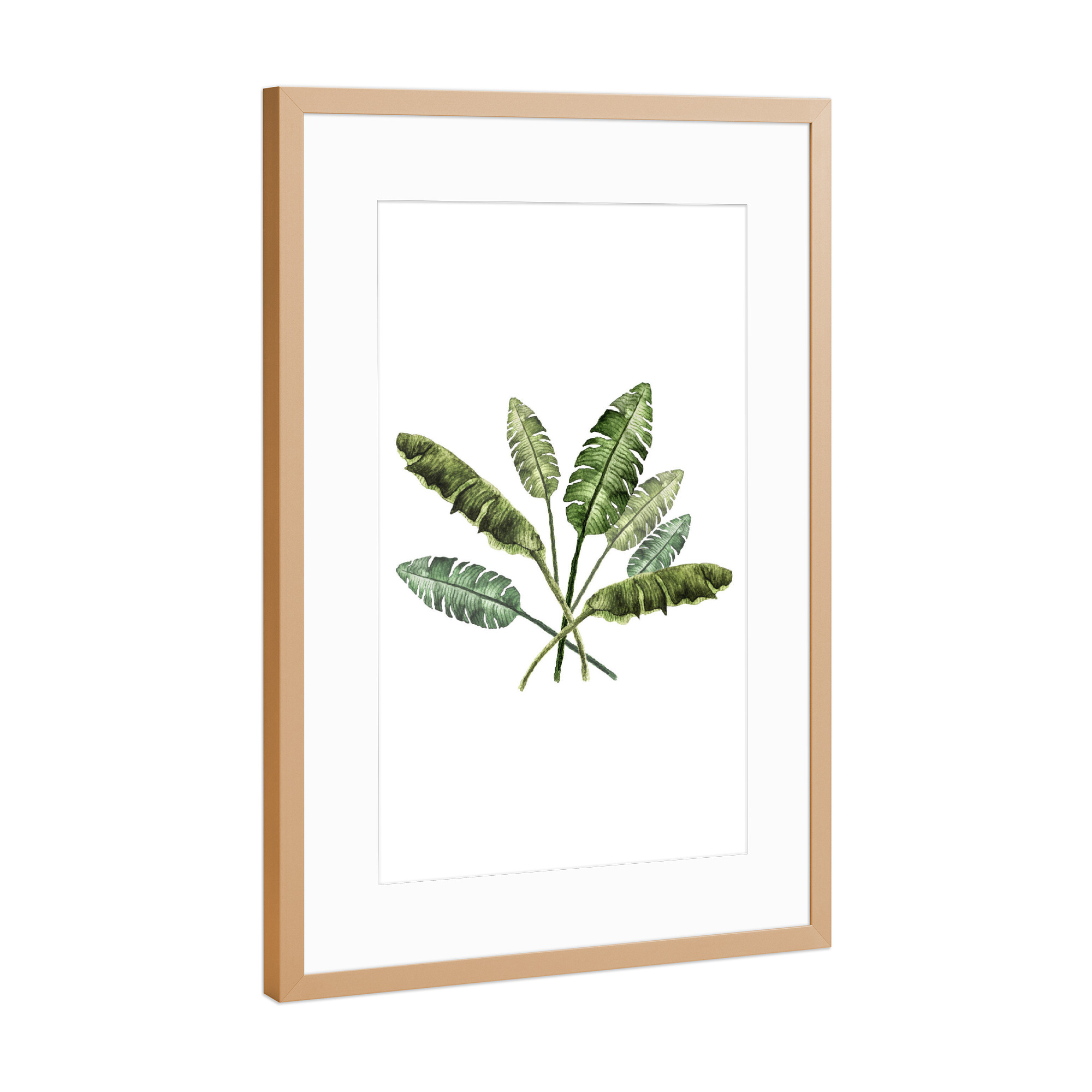 Poster mit Rahmen Kupfer "Banana Leaves Bouquet" artboxONE - Natur,Floral
