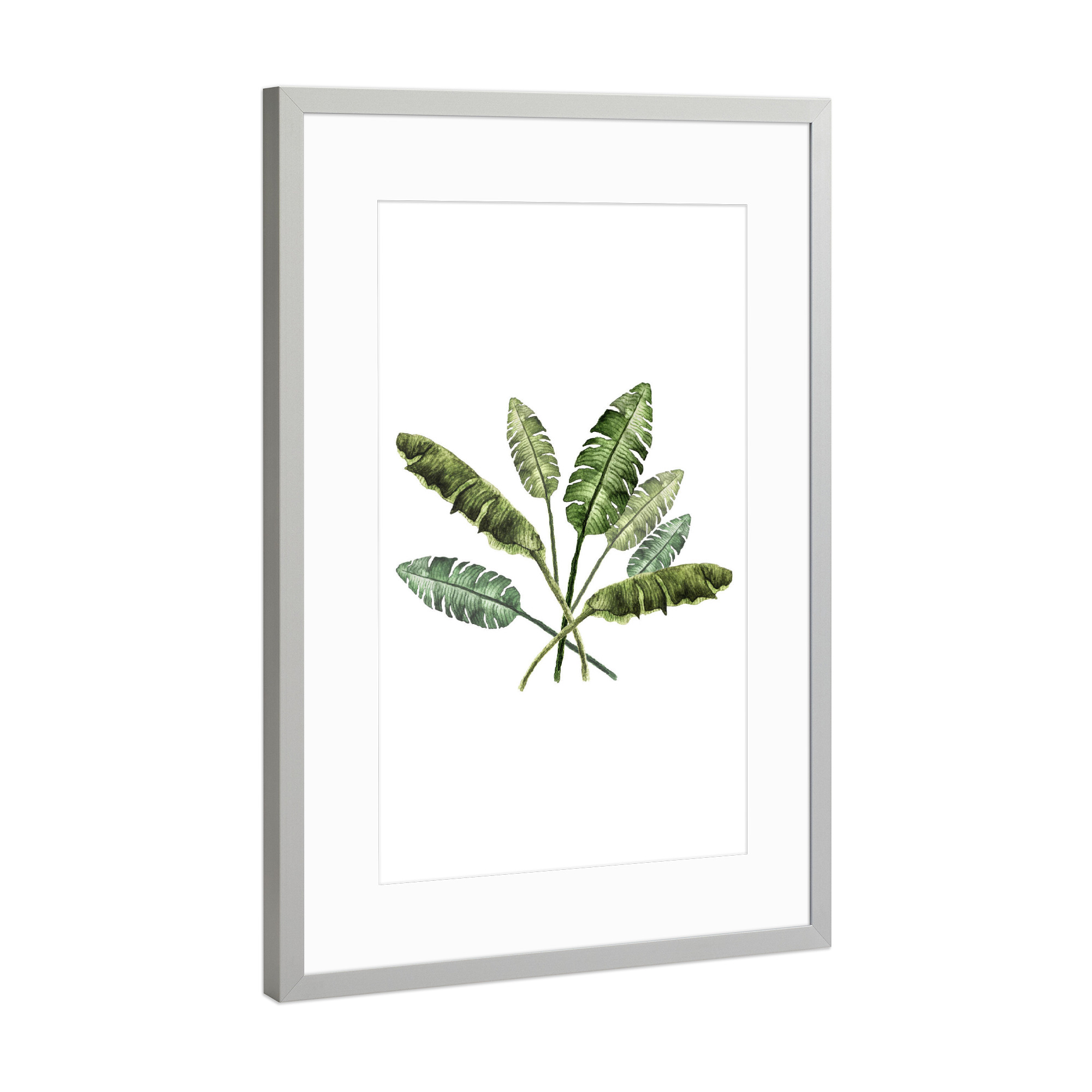 Poster mit Rahmen Silber "Banana Leaves Bouquet" artboxONE - Natur,Floral