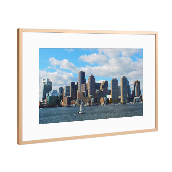 Poster mit Rahmen Kupfer "Die Skyline von Boston" artboxONE - Reise,Reise / Strand und Meer,Reise / Länder,Städte / Boston