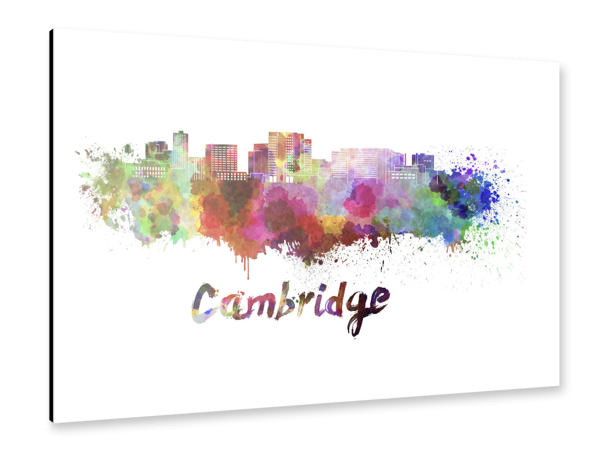 Alu-Dibond "CAMBRIDGE MA skyline -b" 75x50 cm artboxONE