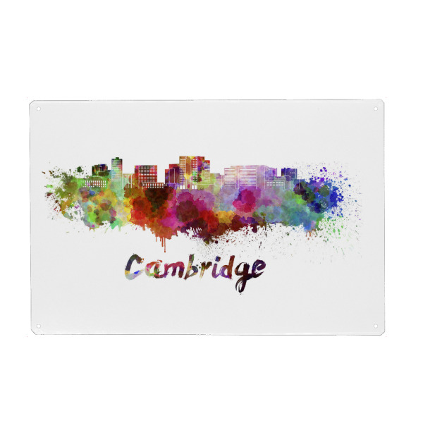 Holzbild "CAMBRIDGE MA skyline -b" artboxONE - Städte,Reise,Abstrakt,Architektur - Skyline,City,Monuments,Panoramic,Travel,Tourism,Color,Cambridge ma