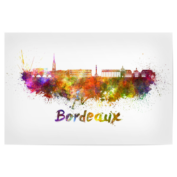 Poster "BORDEAUX skyline in watercolor-b" artboxONE - Städte,Reise,Abstrakt,Architektur