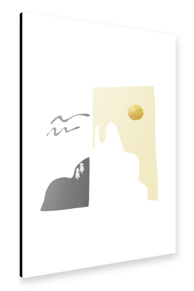 Alu-Dibond "Minimale sonnige Alpenlandschaft" 30x20 cm artboxONE