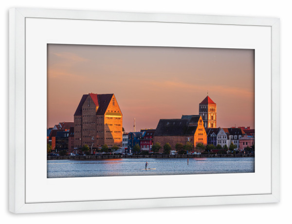 Poster mit Rahmen weiß "Stand-Up Paddler" artboxONE - Natur,Reise,Architektur,Städte / Weitere