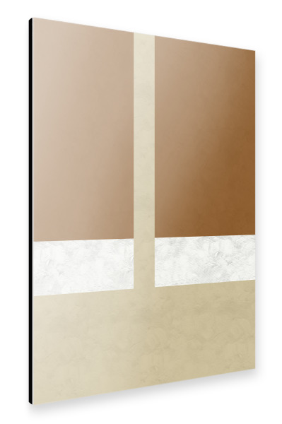 Alu-Dibond "Square Beige Lines" 30x20 cm artboxONE