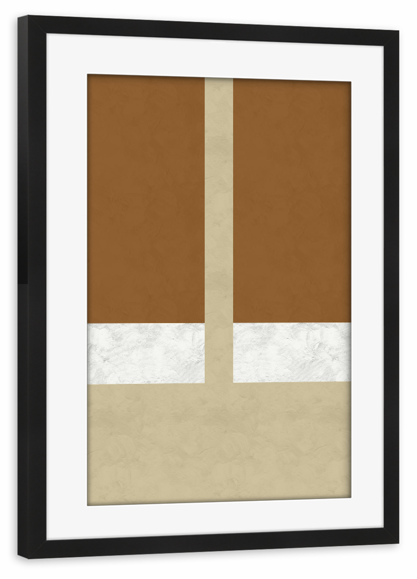 Poster mit Rahmen schwarz "Square Beige Lines" artboxONE - Abstrakt,Geometrie