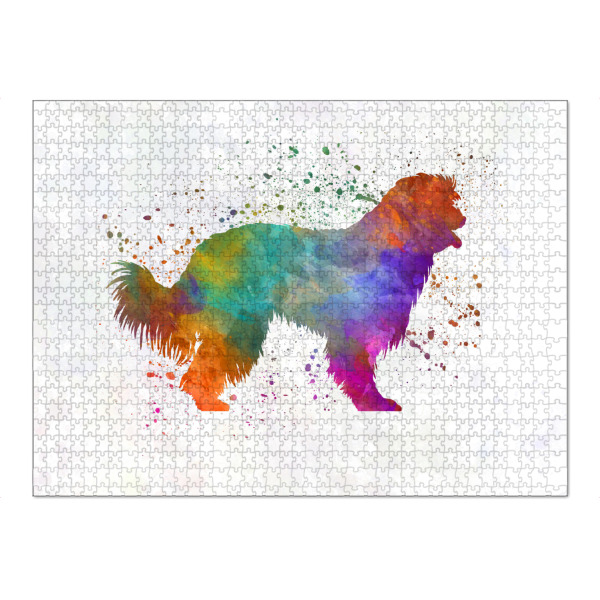 Puzzle Ravensburger "Pyrenean Sheepdog" artboxONE - Tiere,Abstrakt - Dog,Dogs,Pet,Animal,Mammal,Watercolor,Dog poster,Illustration,Abstract