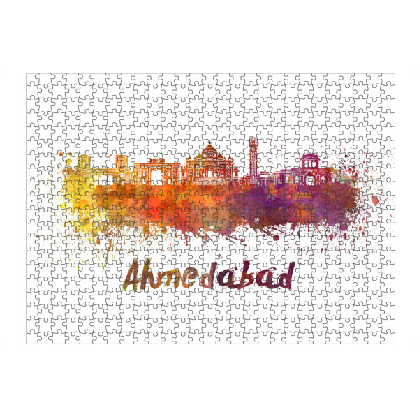 Puzzle Ravensburger "AHMEDABAD skyline in watercolor" artboxONE - Städte,Reise,Architektur