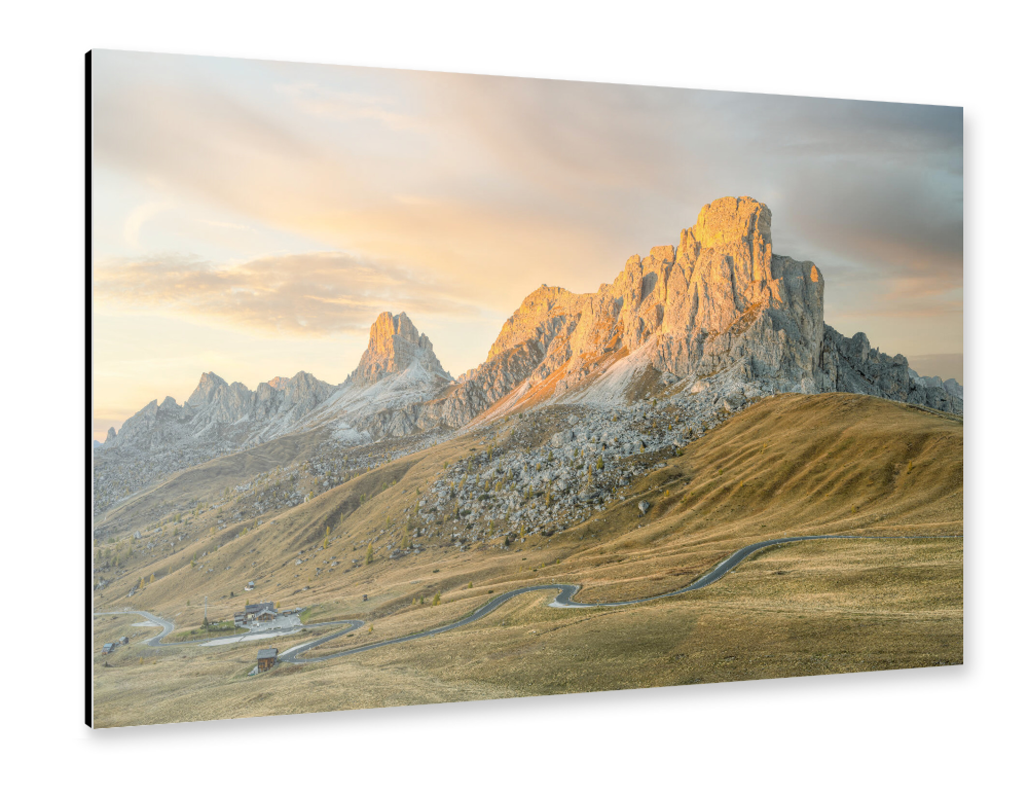 Alu-Dibond "Alpenglühen am Passo di Giau" 75x50 cm artboxONE