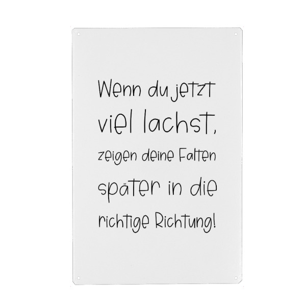Holzbild "Lachfalten" artboxONE - Typografie - Lachen,Falten,Richtung,Hübsch,Lustig,Lächeln,Später,Typo,Typografie