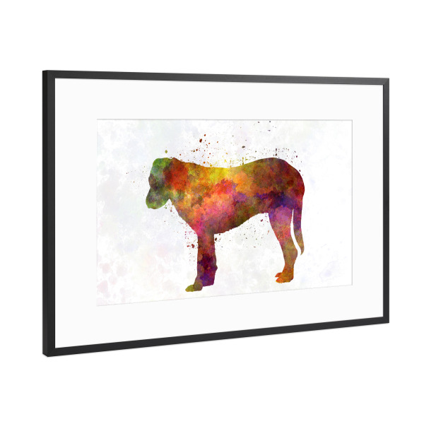 Poster mit Rahmen Schwarz (Metallic) "Rafeiro of Alentejo in watercolor" artboxONE - Tiere,Abstrakt