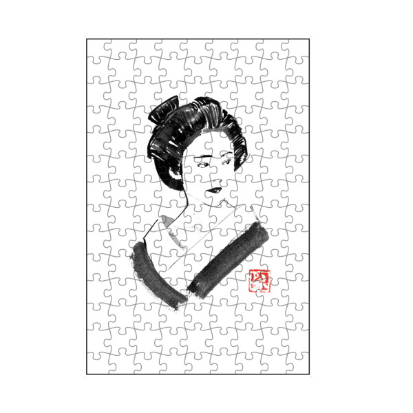 artboxONE Puzzle "Watching geisha" artboxONE - Menschen - Geisha,Sumie,Japan,Menschen,Schwarzweiß,Blackandwhite - Bild geisha