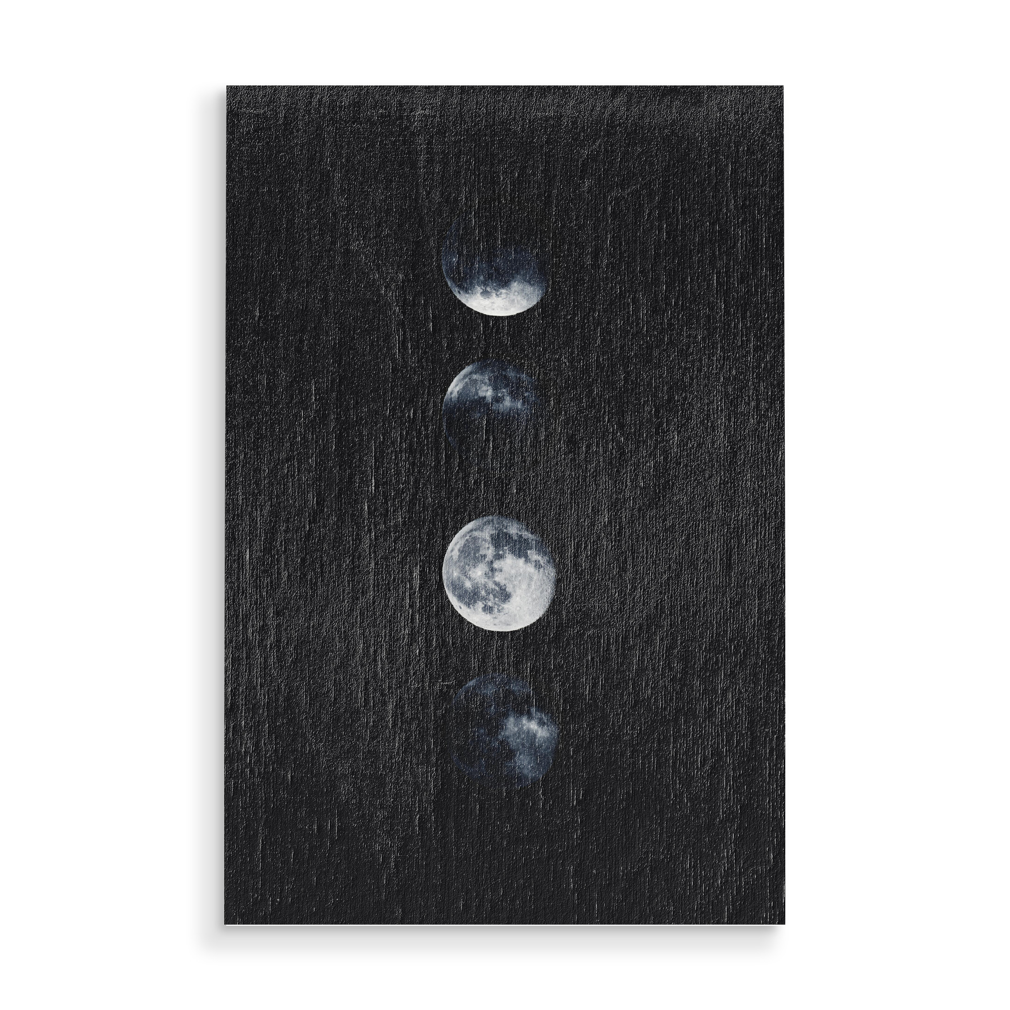 Holzbild "Dunkles Mondquartett" artboxONE - Natur,Abstrakt,Schwarzweiß,Geometrie